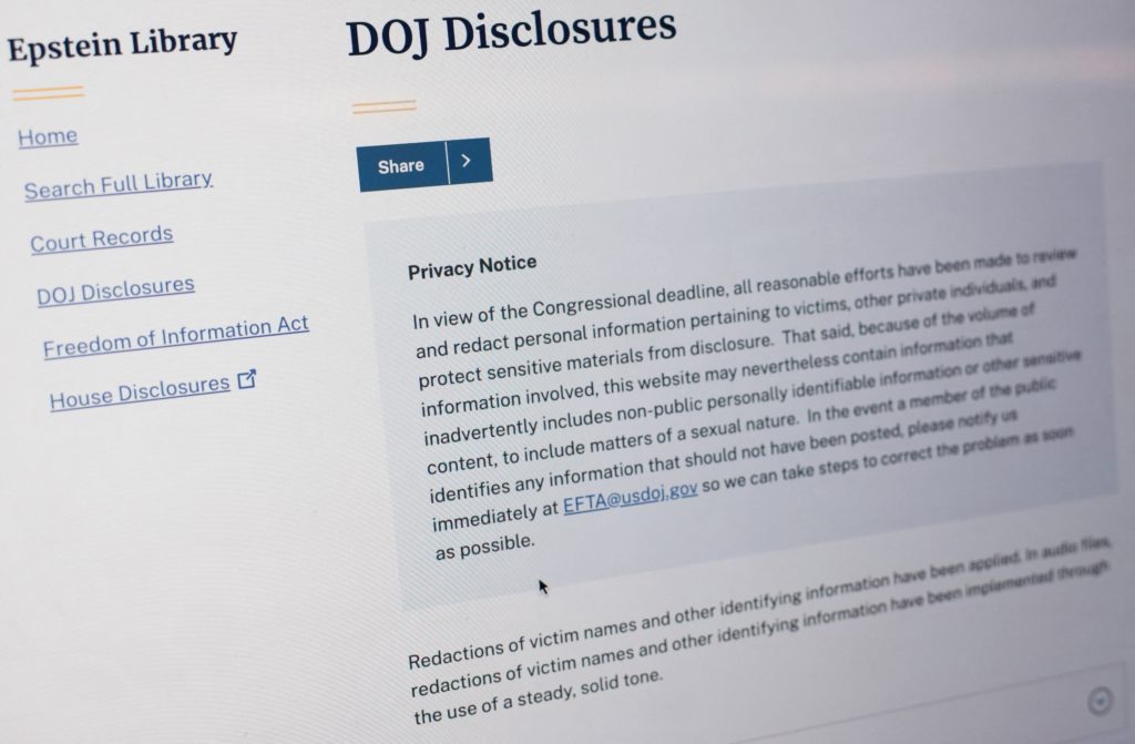 DOJ begins releasing Epstein files, with many heavily redacted